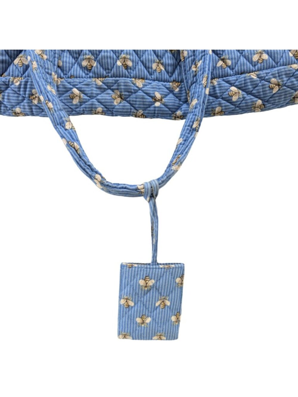 Vtg Vera Bradley Garment Bag Blue Yellow Rose Bumble Bee Print Quilted Cotton - Picture 9 of 13